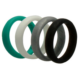 Silicone Wedding BR Solid Ring Set - Basic-Turqouise by ROQ - 4x9mm Ring